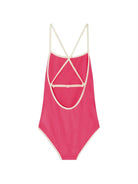 Costume da bagno per bambina Bonpoint rosa con logo sul davanti S06GSSW00006 026A BONPOINT KIDS 