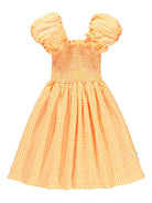Abito Cherisla per bambina Molo arancione con corsetto con punto smock 2S26E138 9490 MOLO KIDS 