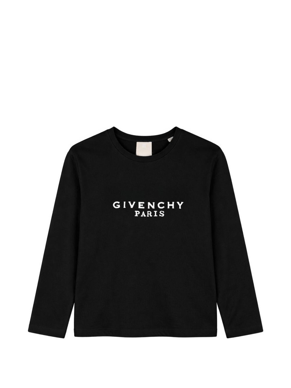 T-shirt per bambino Givenchy Kids nero con stampa logo sul davanti H31321 09B GIVENCHY KIDS 