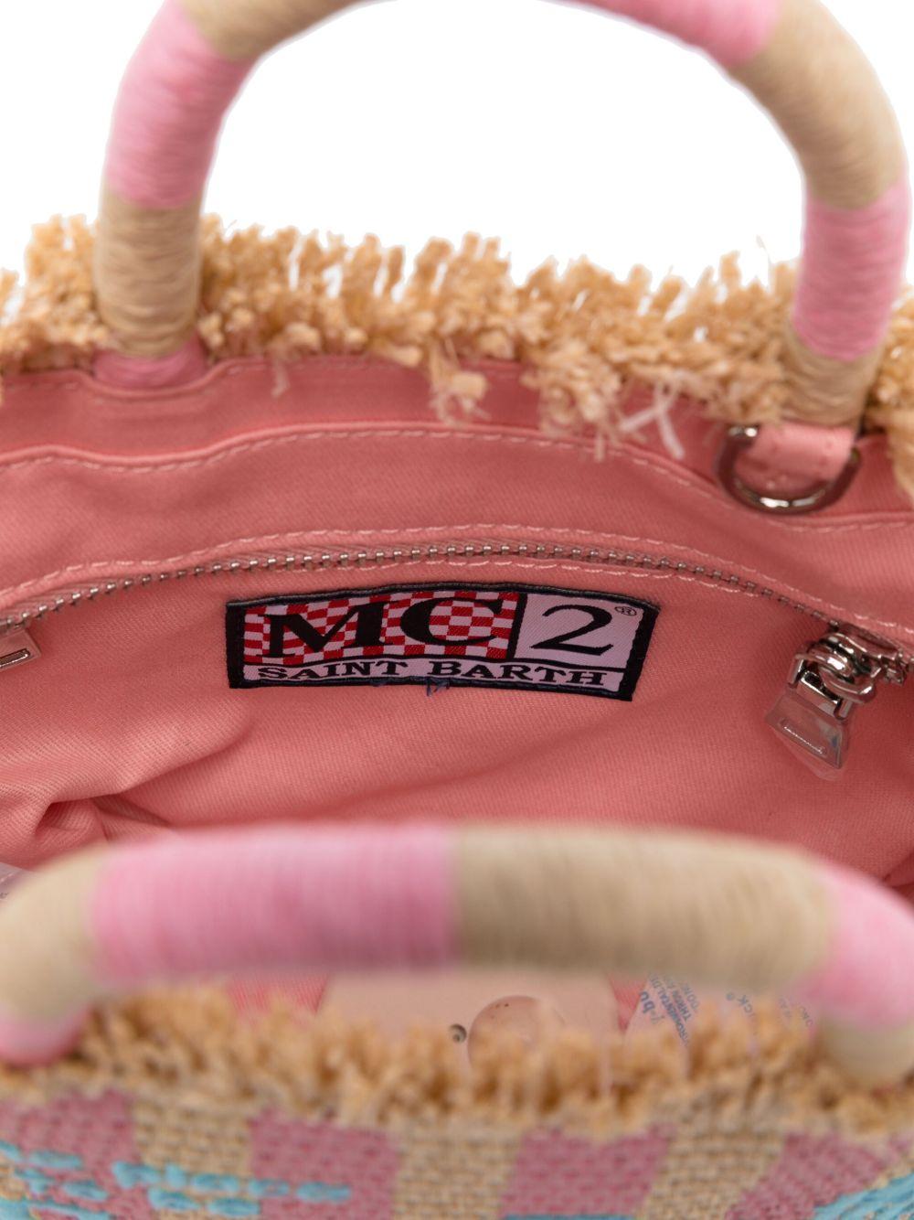 Borsa Vanity Mini MC2 Saint barth beige con motivo a righe VAMI009 00407L MC2 ST. BARTH KIDS 