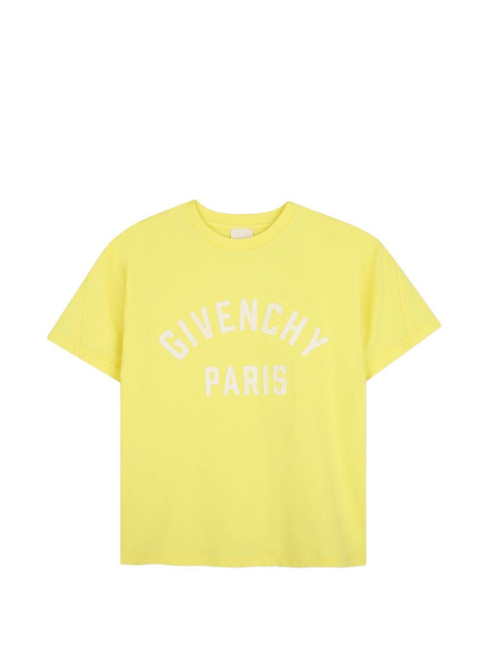T-shirt per bambini Givenchy Kids gialla con stampa logo sul davanti H31345 508 GIVENCHY KIDS 