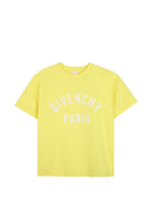 T-shirt per bambini Givenchy Kids gialla con stampa logo sul davanti H31345 508 GIVENCHY KIDS 