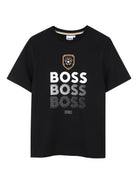 T-shirt per bambino Boss Kids nera con stampa grafica J53253 09B BOSS KIDS 