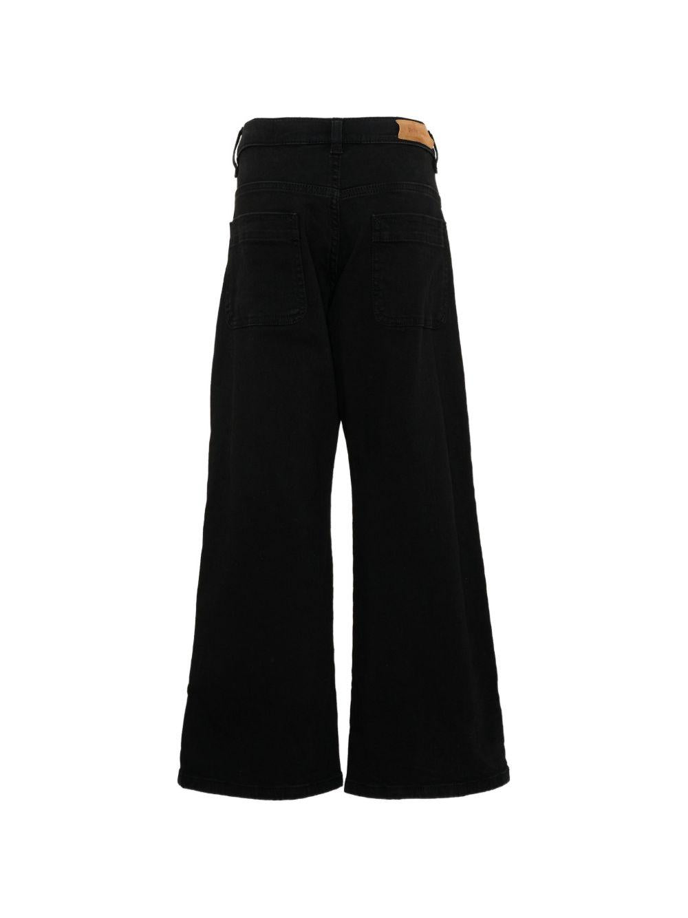 Pantaloni per bambino Palm Angels Kids neri con logo sul davanti PBCA01HS26FAB001 110 PALM ANGELS KIDS 