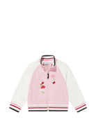 Felpa per bambina Monnalisa Kids rosa con ricamo a fiori sul davanti 19H801 8006 094F MONNALISA KIDS 