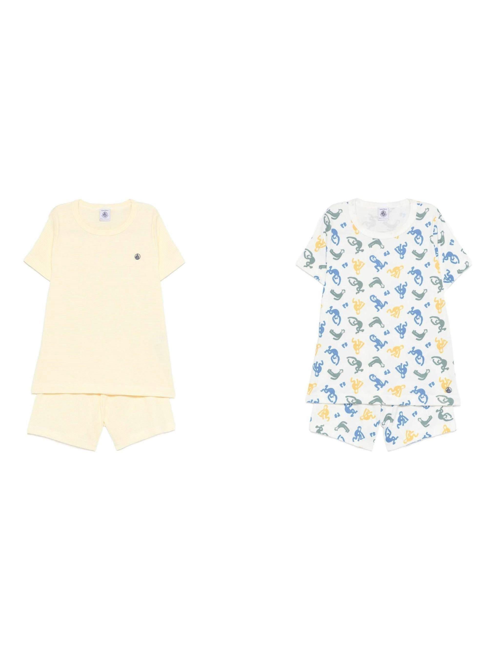Set due pigiami per bambino Petit Bateau multicolore con stampa all-over A0FQI 00 PETIT BATEAU KIDS 