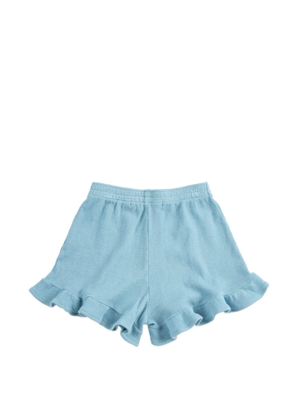 Shorts per bambina Bobo Choses Kids azzurri con logo sul davanti B126AC062 451 BOBO CHOSES KIDS 