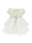 Abito per neonata Monnalisa bianco con decorazione con paillettes 73G900 7921 0001 MONNALISA KIDS 