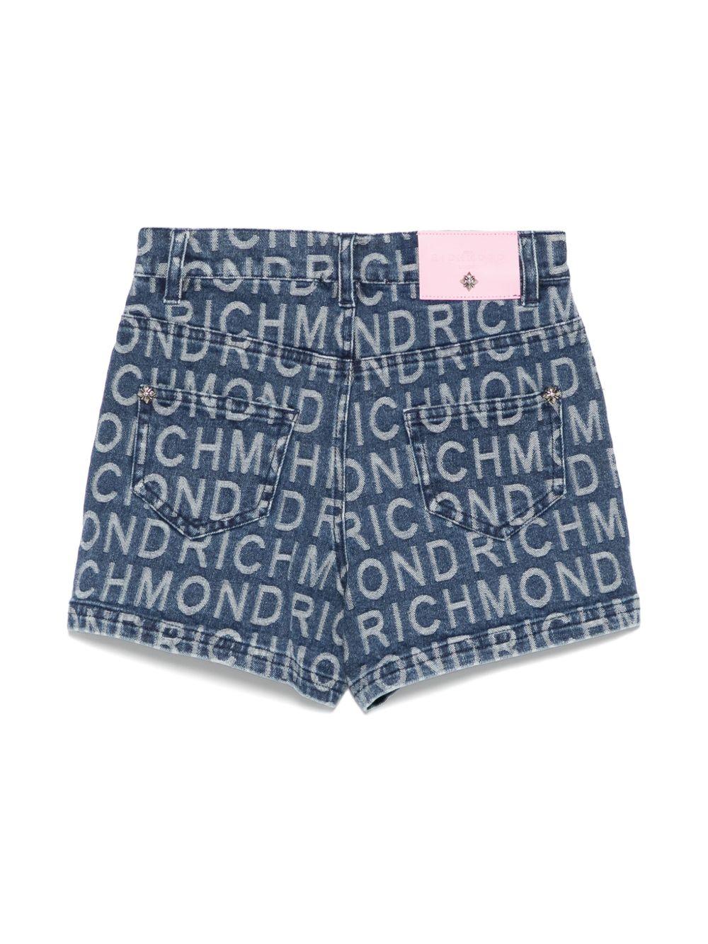 Shorts per bambina John Richmond Junior in denim con effetto jacquard RGP25122SH DENIM JOHN RICHMOND JUNIOR 