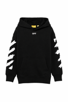 Felpa per bambino Off-White Kids nera con stampa strisce sulle maniche 44BBB001S26F005 001 OFF WHITE KIDS 