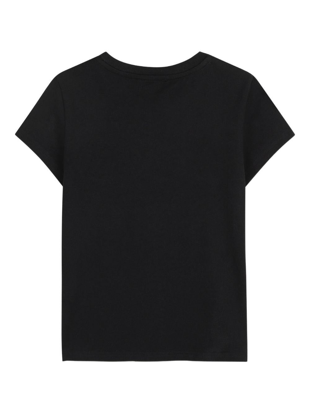 T-shirt per bambina Dkny Kids nera con dettaglio logo D62617 09B DKNY KIDS 