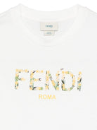 T-shirt per bambina Fendi Kids bianco con logo JFI375 7AJ F1SP9 FENDI KIDS 