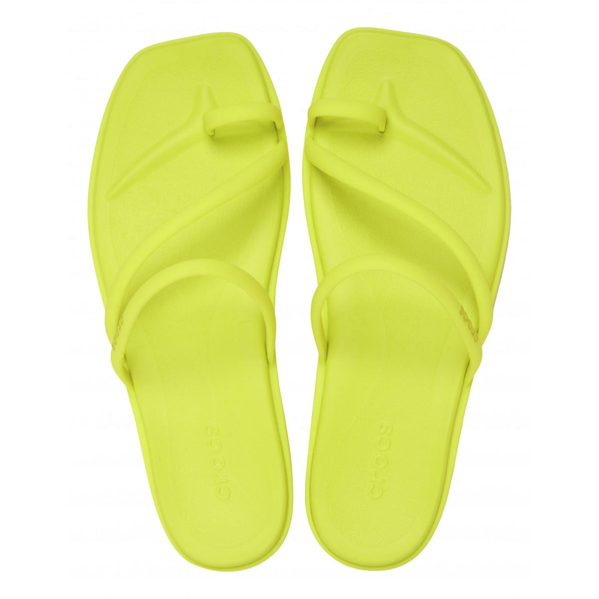 Infradito Miami per donna Crocs gialle con dettaglio ad incrocio 209862 CIT CROCS KIDS 
