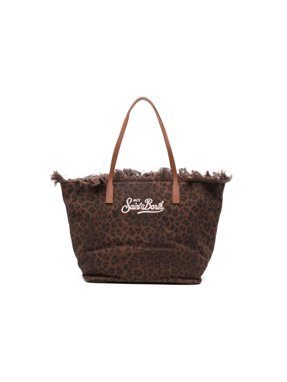 Borsa da spiaggia MC2 Saint Barth animalier con logo sul davanti CBF0001 00588L MC2 ST. BARTH KIDS 