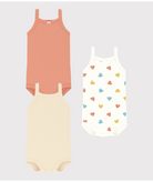 Set di tre body per neonati Petit Bateau multicolore senza maniche A0CXM 00 PETIT BATEAU 