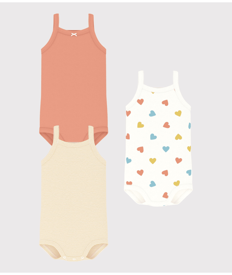 Set di tre body per neonati Petit Bateau multicolore senza maniche A0CXM 00 PETIT BATEAU 