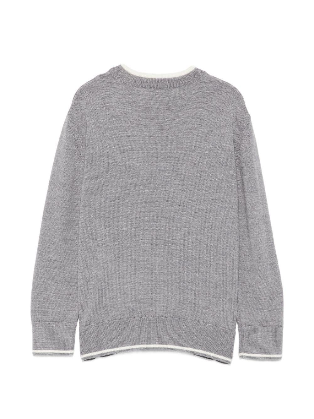Maglione per bambino Paul & Shark Kids grigio con bordi a contrasto WUW005LHE88 60901 PAUL & SHARK KIDS 