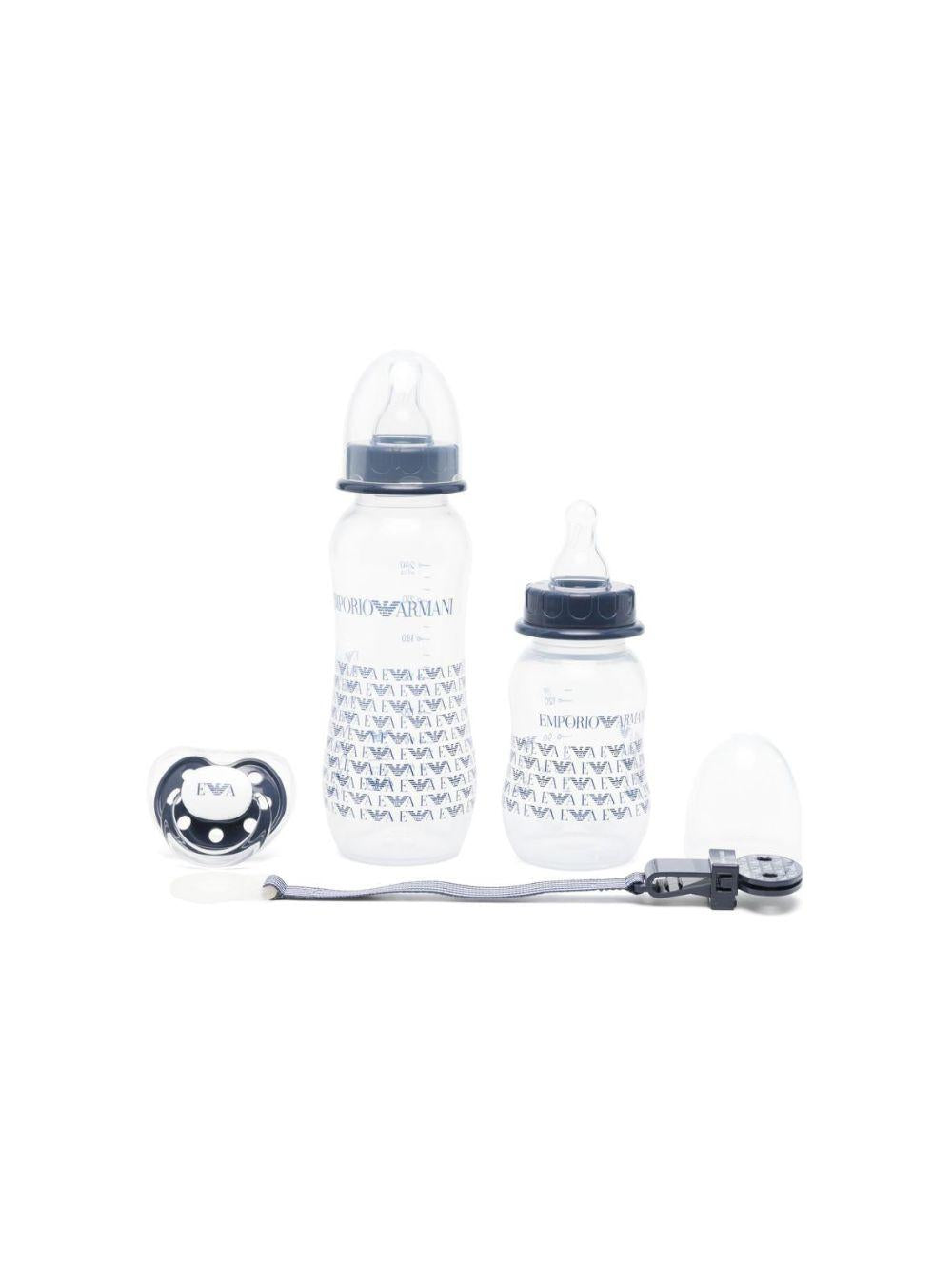 Biberon per neonato Emporio Armani Kids blu con stampa grafica all-over 407139 CC919 00535 EMPORIO ARMANI KIDS 