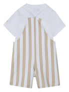 Set t-shirt e salopette per neonato Boss Kids multicolore con design a righe J53038 249 BOSS KIDS 