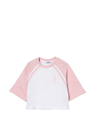 T-shirt per bambina MSGM Kids bianca a maniche raglan S6MSJGTH024 001/78 MSGM KIDS 