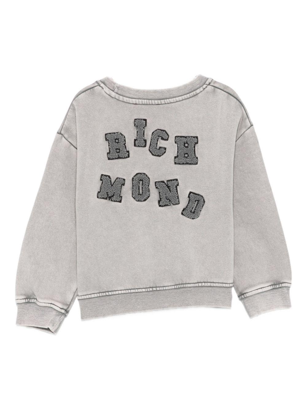 Felpa per bambino John Richmond Junior grigia con stampa logo RBA25122FE GREY STEEL JOHN RICHMOND JUNIOR 