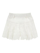 Shorts per bambina Monnalisa bianchi con ricamo fiori 17G407 7043 0099 MONNALISA KIDS 