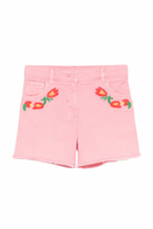 Shorts per bambina Stella McCartney Kids rosa con ricamo a fiori TY6C69 Z0156 509 STELLA McCARTNEY KIDS 