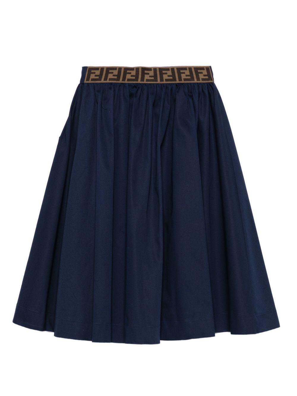Gonna per bambina Fendi Kids blu con bottoni sul davanti JFE184 AS5Y F1I11 FENDI KIDS 