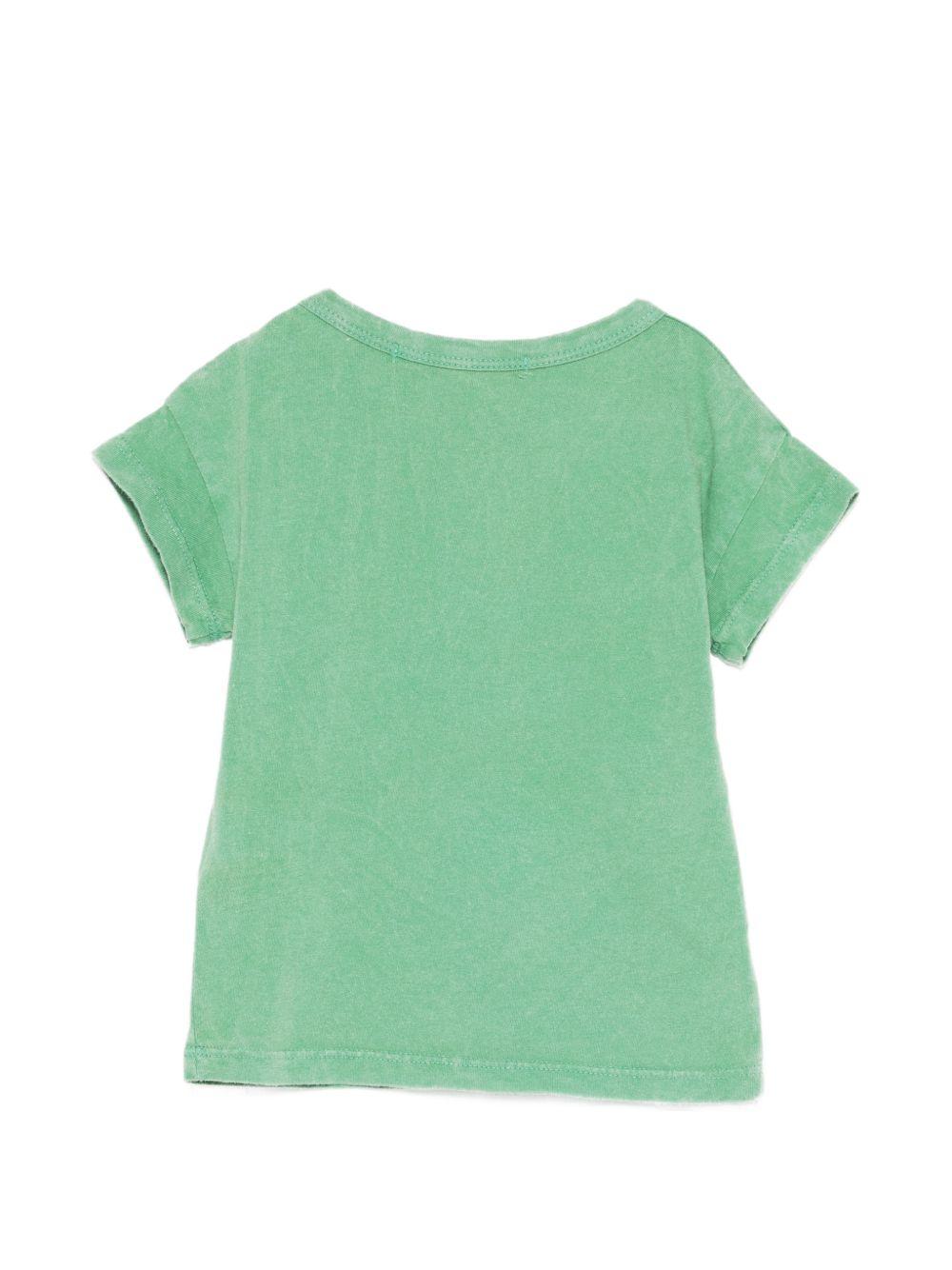 T-shirt per neonato Bobo Choses verde con stampa grafica Flying Oranges B126AB014 311 BOBO CHOSES KIDS 