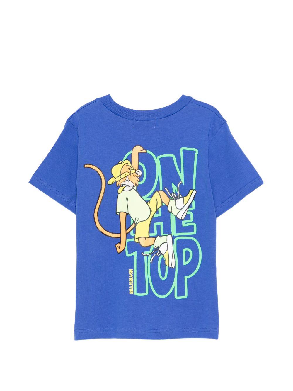 T-shirt per bambino Billieblush blu con scritta "Guess where I Am" sul davanti U21704 813 BILLIEBLUSH KIDS 