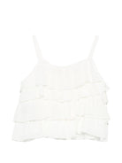 Top per bambina Balmain Kids bianco con balze BY5A52 K0282 101OR BALMAIN KIDS 