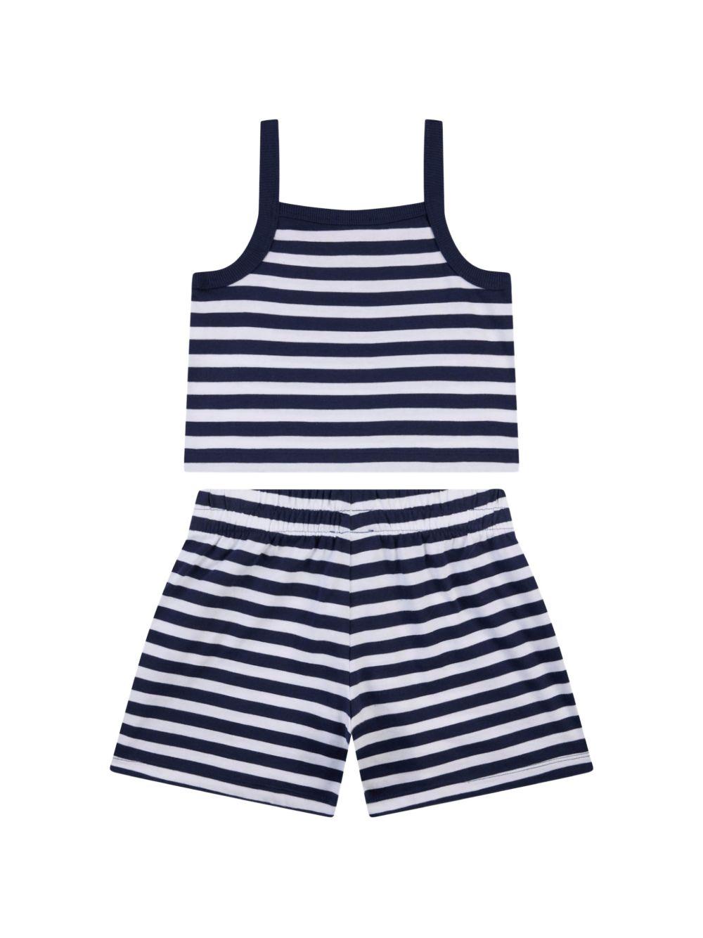 Set 2 pezzi canotta e shorts per bambina Moschino Kids multicolor con design a righe HDG01MLAE10 83686 MOSCHINO KIDS 