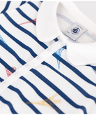 Tutina per neonati Petit Bateau bianco con fantasia grafica all-over A0DE7 01 PETIT BATEAU KIDS 