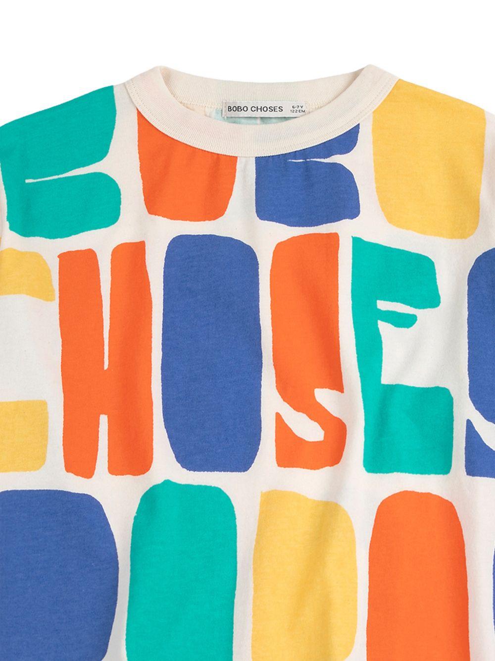 T-shirt per bambino Bobo Choses multicolore con stampa logo all-over B126AC137 199 BOBO CHOSES KIDS 
