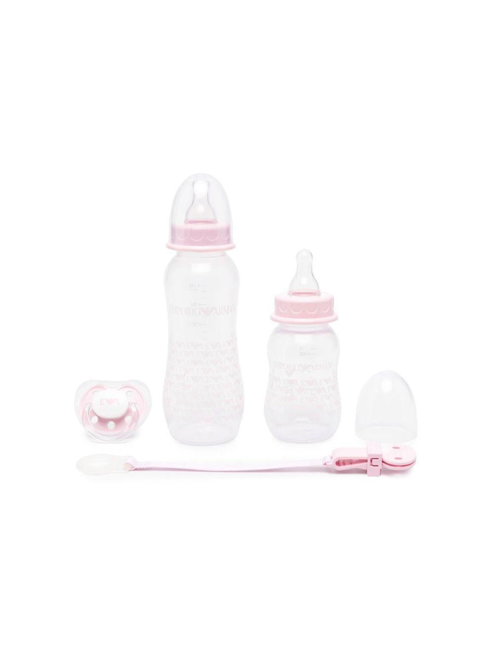 Biberon per neonata Emporio Armani Kids rosa con stampa grafica all-over 407139 CC919 00372 EMPORIO ARMANI KIDS 