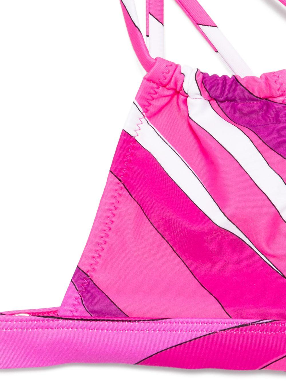 Bikini per bambina Emilio Pucci Junior rosa con stampa grafica PYCA19 Z3747 570BC EMILIO PUCCI KIDS 