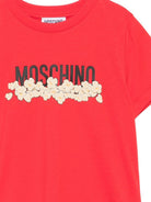 T-shirt per bambini Moschino Kids rossa con stampa grafica con logo H6M058LAA20 50109 MOSCHINO KIDS 