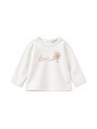 T-shirt per neonata Monnalisa Kids bianca con stampa scritta "love" sul davanti 39H604 8002 0001 MONNALISA KIDS 