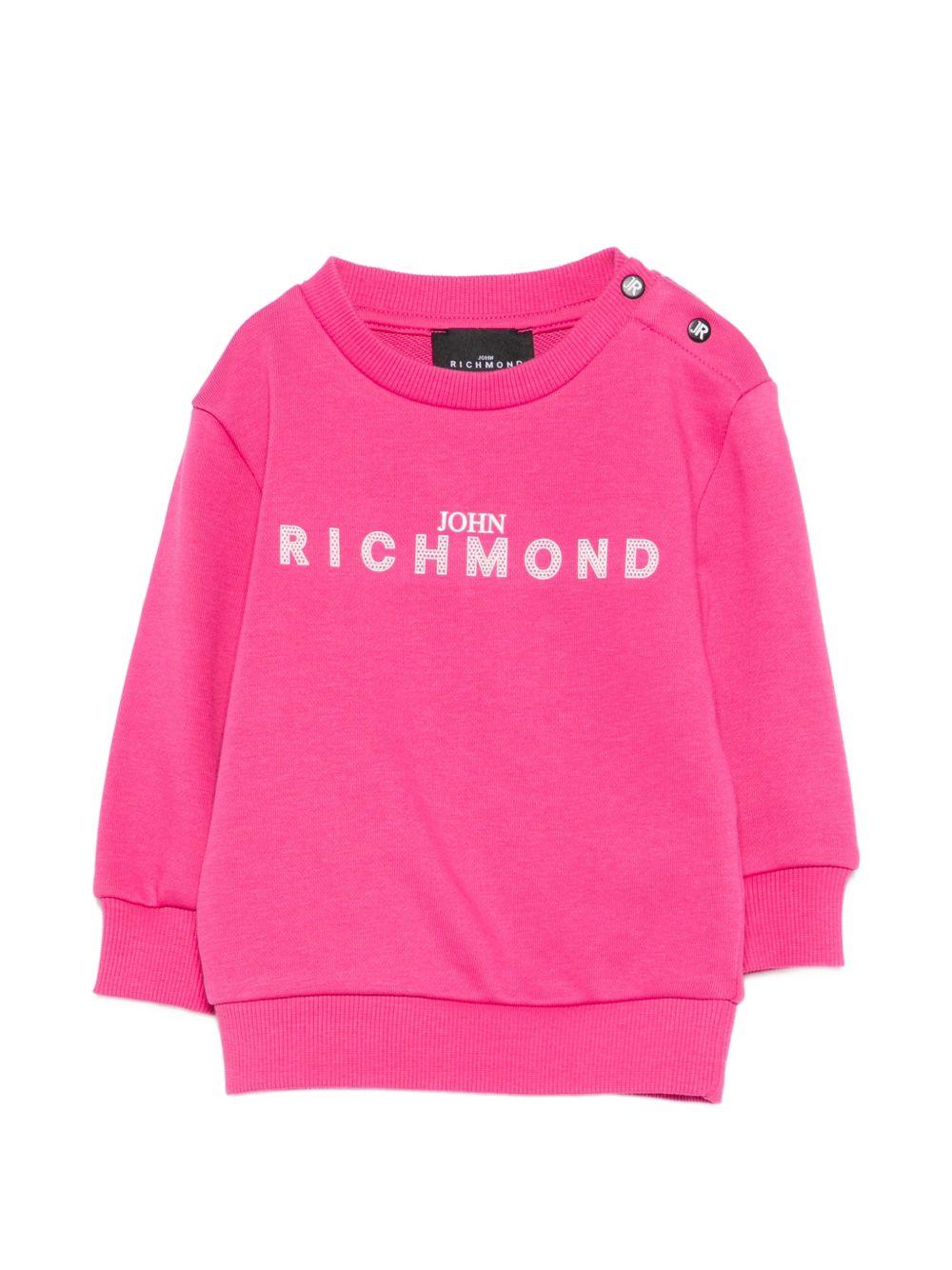 Felpa per bambina John Richmond Junior fucsia con logo sul davanti RIP26036FE FUCHSIA PURPLE JOHN RICHMOND KIDS 