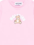 Tutina per neonata Moschino Kids rosa con stampa grafica Teddy Bear MTY022LAA01 51473 MOSCHINO KIDS 