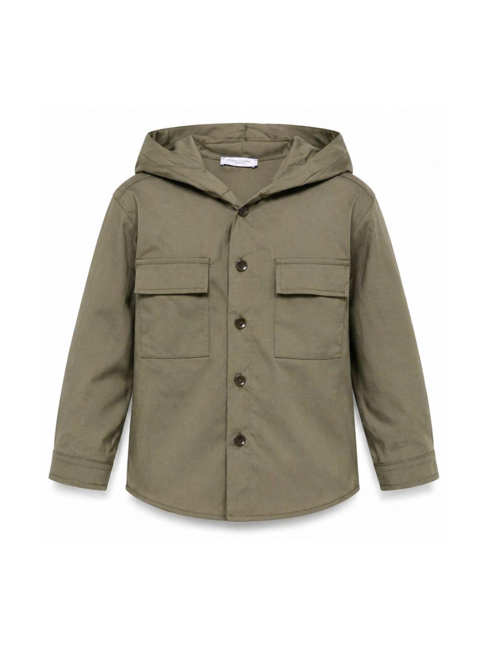 Camicia per bambino Paolo Pecora Kids verde con cappuccio PP4331 OLIVA PAOLO PECORA KIDS 