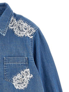 Camicia per bambina Ermanno Scervino Junior in denim con dettaglio in pizzo Z9G303 7736 0055 ERMANNO SCERVINO KIDS 
