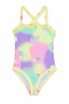 Costume intero per bambina Billieblush giallo con stampa grafica conchiglie U21958 929 BILLIEBLUSH KIDS 
