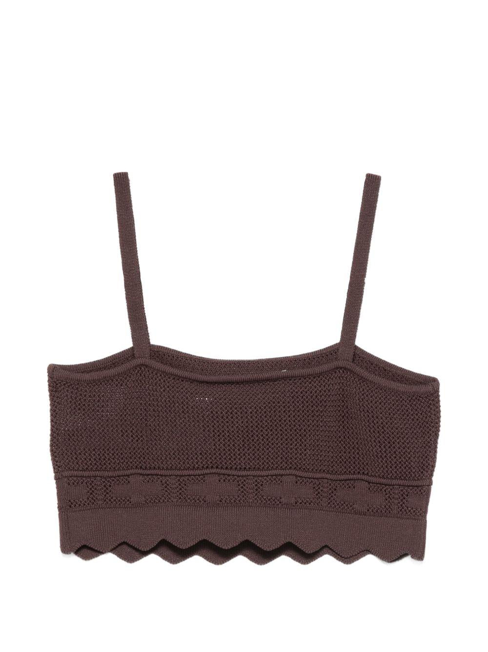 Top per bambina Elisabetta Franchi La Mia Bambina marrone scuro con logo EFMA192CFL109 6028 ElISABETTA FRANCHI KIDS 