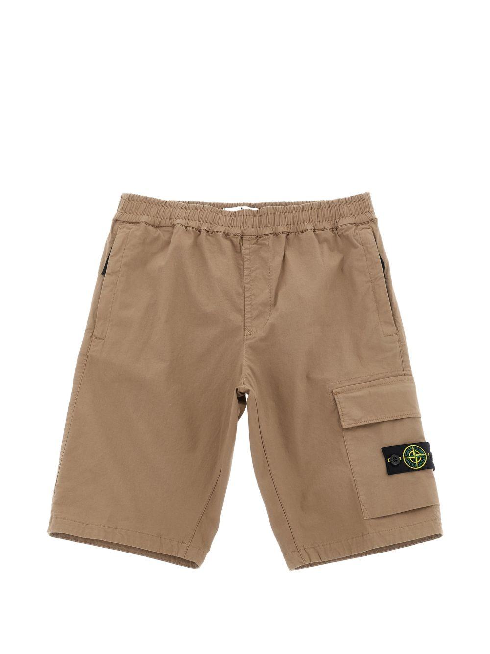 Cargo per bambino Stone Island Junior marrone con logo applicato sul davanti L1S16L100003S0001 V0092 STONE ISLAND KIDS 