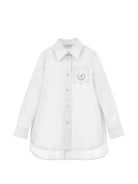 Camicia per bambina Monnalisa Kids bianca con dettagli con cristalli 18HISS 8153 0099 MONNALISA KIDS 