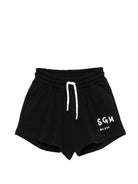Shorts per bambina MSGM Kids neri con dettagli a contrasto S6MSJGSH066 110 MSGM KIDS 