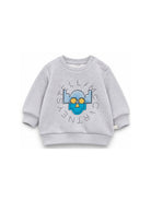 Felpa per neonato Stella McCartney Kids grigia con stampa grafica robot sul davanti TZ4300 Z4016 807 STELLA McCARTNEY KIDS 