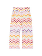 Pantaloni affusolati per bambina Missoni Kids multicolore con stampa a zigzag MZ6A70 N0443 999 MISSONI KIDS 