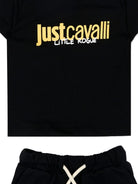 Completo per neonato Just Cavalli Kids nero con stampa grafica JIP26090CJ BLACK ROBERTO CAVALLI KIDS 